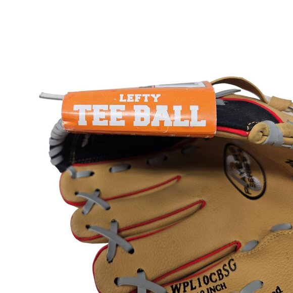 NEW Rawlings 10 Inch Tan Black Lefty Tee Ball Glove Catching Sports WPL10CBSG - Picture 13 of 14